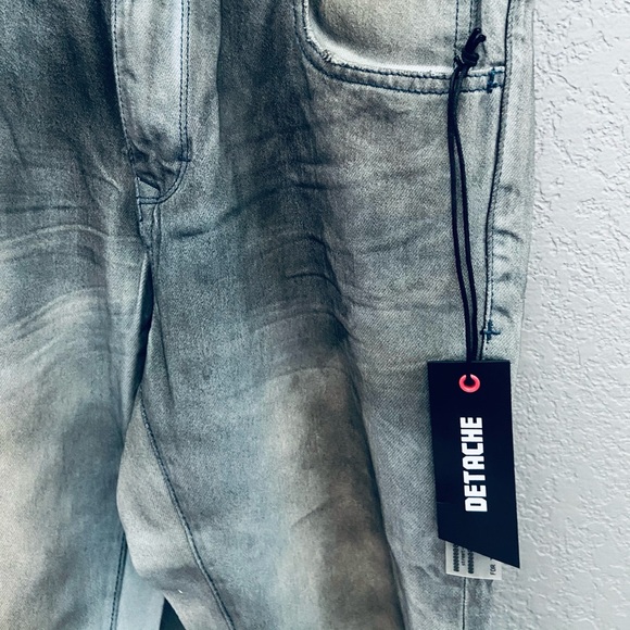 NEW! Detache Labs Gray Distressed Denim Jeans - Picture 3 of 8